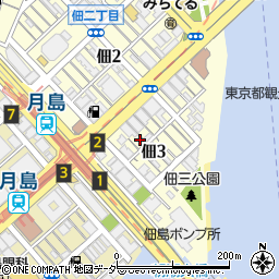 東京都中央区佃3丁目4-6周辺の地図