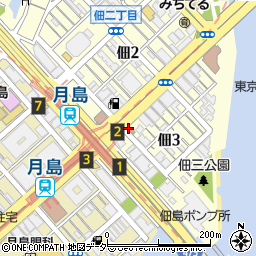 ポニークリーニング月島駅前店周辺の地図