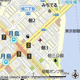 東京都中央区佃3丁目4周辺の地図