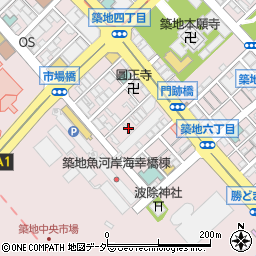 東京都中央区築地周辺の地図
