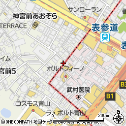 東京都渋谷区神宮前5丁目3-4周辺の地図