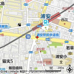 浦安駅入口周辺の地図
