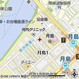 東京都中央区月島1丁目周辺の地図