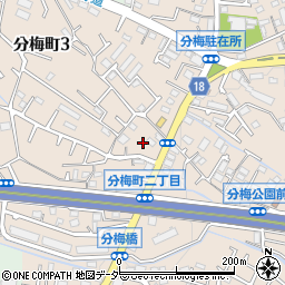 東京都府中市分梅町周辺の地図