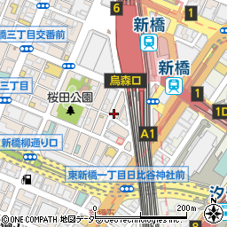個室居酒屋×焼き鳥と馬刺し×海鮮 彩月 新橋本店周辺の地図