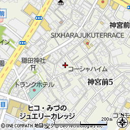 東京都渋谷区神宮前5丁目21-2周辺の地図
