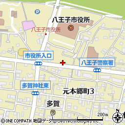 八王子市役所前郵便局周辺の地図
