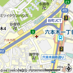 東京都港区六本木3丁目1周辺の地図
