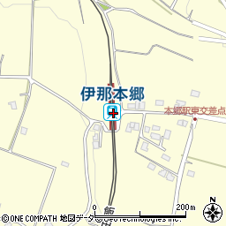 伊那本郷駅周辺の地図