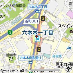 みずほ銀行南北線六本木１丁目駅 ＡＴＭ周辺の地図