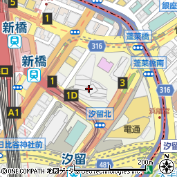 汐留シティーセンター駐車場周辺の地図