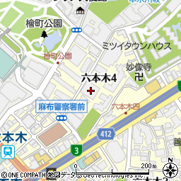 東京都港区六本木4丁目周辺の地図