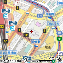 汐留シティセンター周辺の地図