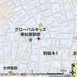 東京都世田谷区羽根木周辺の地図