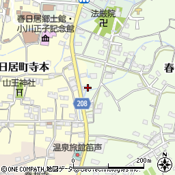 山梨県笛吹市春日居町小松1周辺の地図