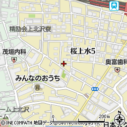 東京都世田谷区桜上水5丁目周辺の地図