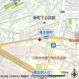 山梨県甲斐市竜王新町2周辺の地図