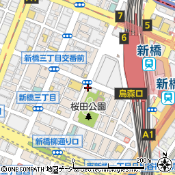 松屋新橋３丁目店周辺の地図