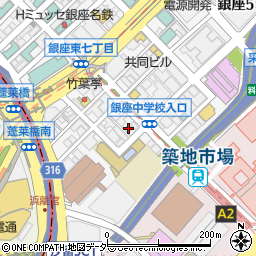 タイムズ銀座８丁目第６駐車場周辺の地図