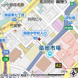 なか卯銀座七丁目店周辺の地図