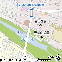 元横山公園トイレ周辺の地図