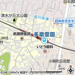 多磨霊園駅周辺の地図