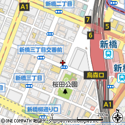 ファミリーマート新橋駅西店周辺の地図