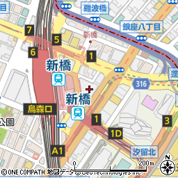 ちょいーと 新橋店周辺の地図