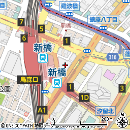 ちょいーと 新橋店周辺の地図