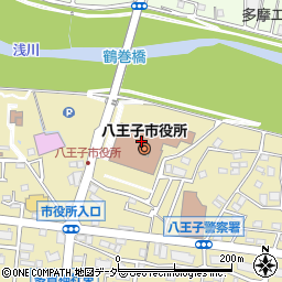 八王子市役所　勤労者福祉サービスセンター周辺の地図