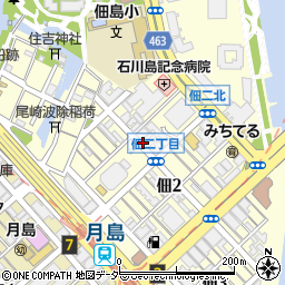 東京都中央区佃2丁目周辺の地図