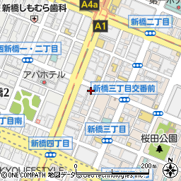 焼肉 雲海 新橋本店周辺の地図