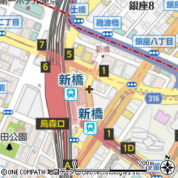 韓兵衛 新橋店周辺の地図