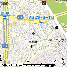 東京都渋谷区富ケ谷1丁目周辺の地図