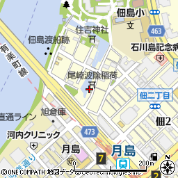 東京都中央区佃1丁目8周辺の地図