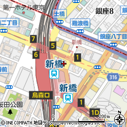 北海道海鮮問屋根室食堂新橋店周辺の地図