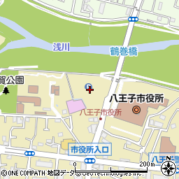 八王子市役所駐車場周辺の地図