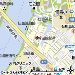 東京都中央区佃1丁目4周辺の地図
