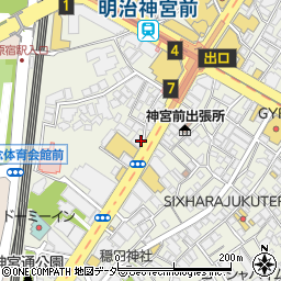 東京都渋谷区神宮前6丁目周辺の地図