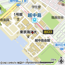 東京都江東区越中島2丁目周辺の地図