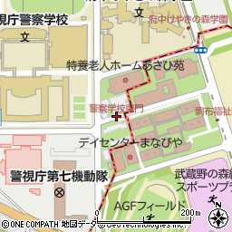 警察学校東門周辺の地図