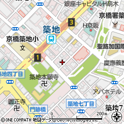東京都中央区築地3丁目周辺の地図