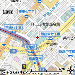 銀座８丁目パーキングメーター周辺の地図