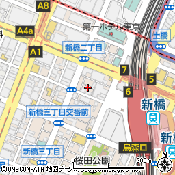 東京都港区新橋2丁目周辺の地図