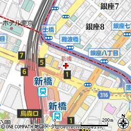 東京都港区新橋1丁目周辺の地図