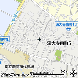 東京都調布市深大寺南町5丁目14-3周辺の地図