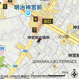 神宮前区民施設周辺の地図