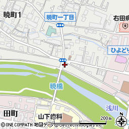 コムパーク八王子暁町駐車場周辺の地図