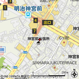 渋谷区役所　出張所神宮前周辺の地図