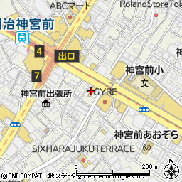 キデイランド原宿店周辺の地図